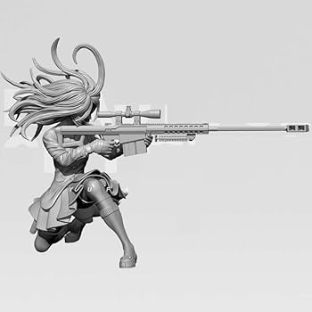 Amazon | 1/24 ロングヘアーをなびかせて標的を狙う美少女