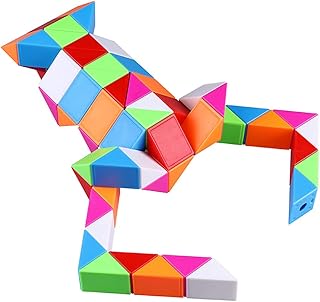 Fidget Magic Snake Cube Puzzles Twist Ruler Speed Cubes Brain Teaser Game Toys for Kids (72 Block 1PACK)