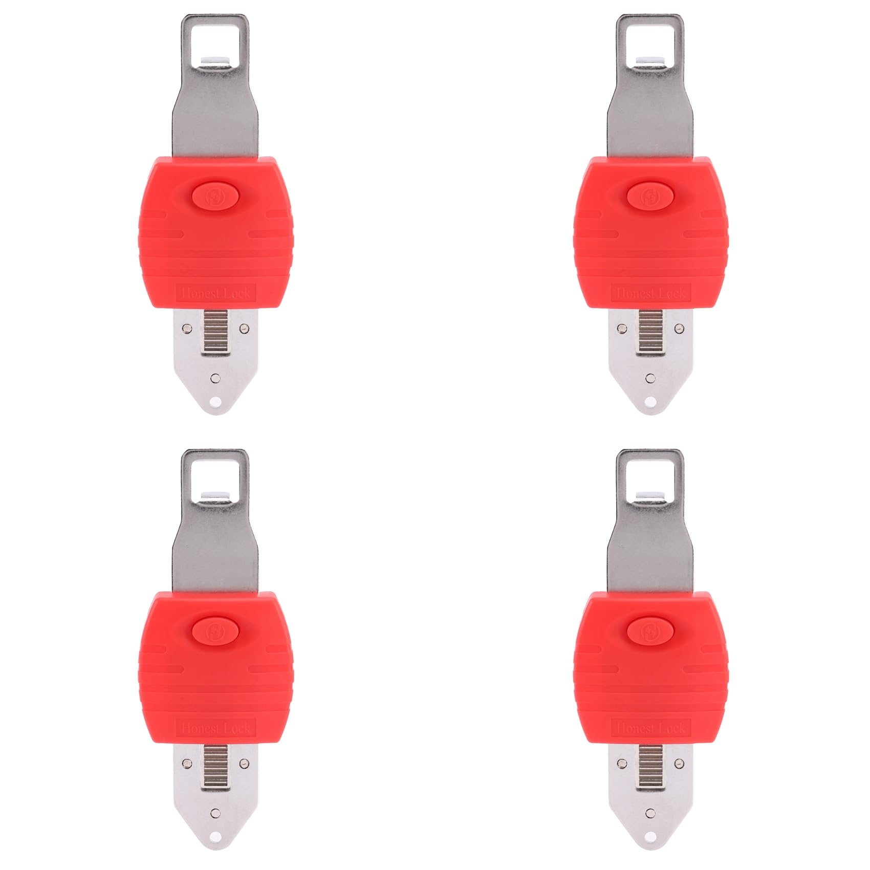 Jnchdghwa Red & Silver 4X Portable Door Lock Travel Lock Safety Lock School Lockdown Lock For Travel Hotel Home Apartment Motel Room Security