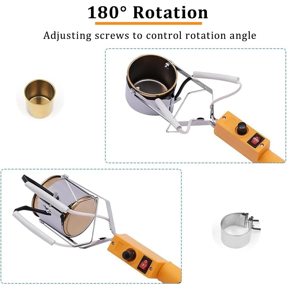 WYWY Forno di Fusione Elettrico Regolabile 150-450°C | Kit per Piombo, Oro, Argento | Gioielli Fai da Te e Lavorazione Metalli(380w)