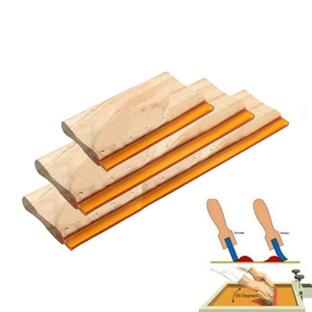 T&F Screen Print Squeegee 20cm Wood Screen Ink Scraper for Screen Printing Textile Printing Screen Printing Squeegee - Image 2