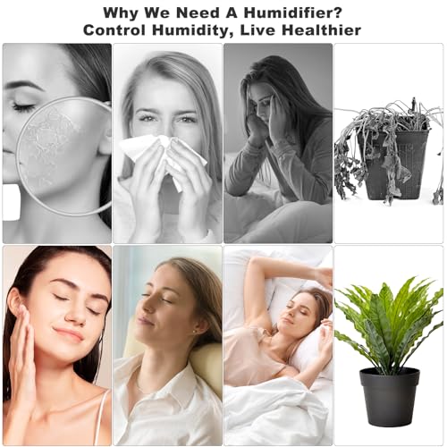 Image of Rechargeable Mini Humidifier with 7 Color Light, Small Personal Desktop Humidifier for Baby Bedroom, Office, Nursery, Travel with Auto Shut-Off, Super Quiet (Black)