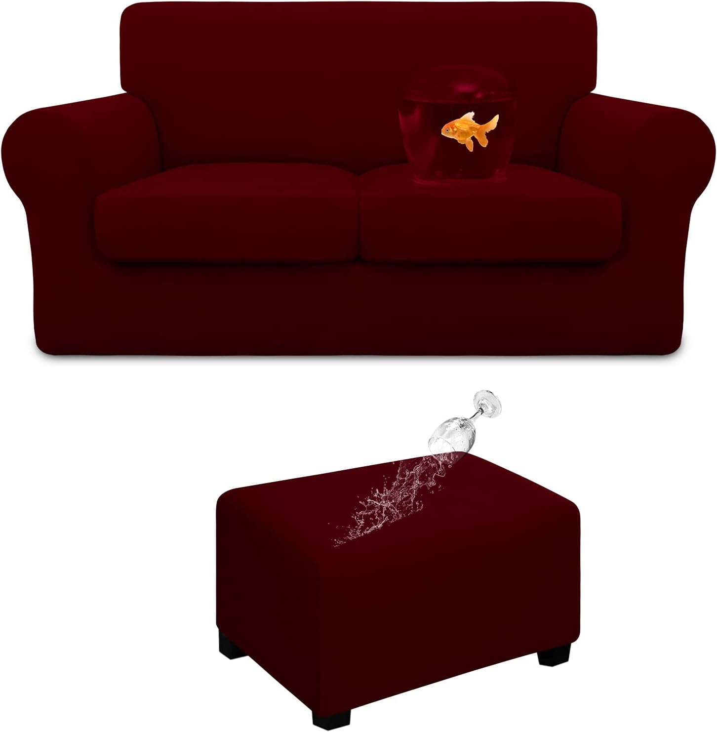 Easy-Going Ottoman Large Bundles loveseat slipcover