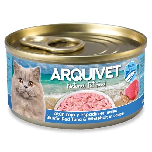 24er-Pack - Roter Thunfischfilets mit Sprotte - 80g Dosen - Katzenfutter nass - ARQUIVET – Bild 4
