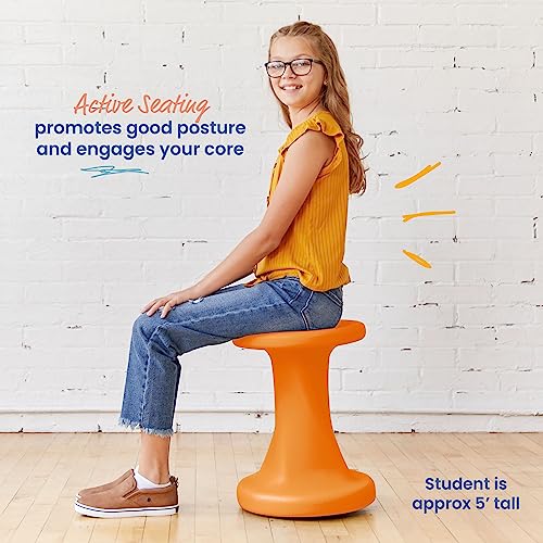 Image of ECR4Kids Twist Active Wobble Stool, 18in Seat Height, Classroom Furniture, Orange