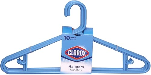 Miniatura 10 de Clorox Perchas de plástico blanco  Paquete de 10  Ideal para uso diario estándar  Dos ganchos para accesorios  Juego económico, 10 unidades