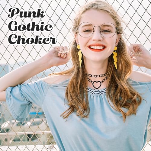 BinXiaoQin Karneval Halsband Damen Necklace Leder,Karneval Collar Women Gothic,Choker Kette damen Schwarz Halskette,Heart Schwarz Chokehold Adjustable Darkness Women Halsring Lederhalsband
