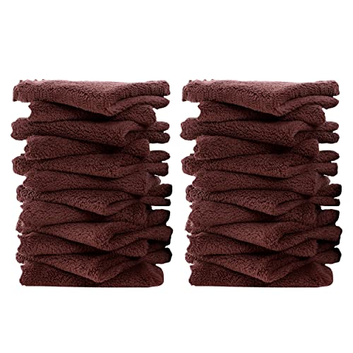 Image of Ease Cubs 24 Pack Baby Washcloths - Ultra Soft Absorbent Wash Cloths for Baby and Newborn, Gentle on Sensitive Skin for Face and Body, 8" by 8", Wood Brown
