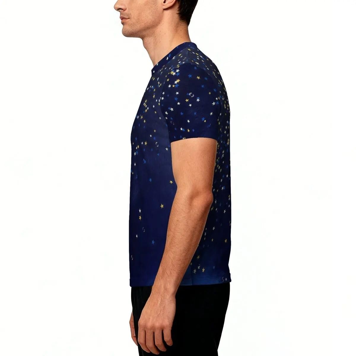 MORISTE Maglietta Uomo Traforata Stampata, Larga Manica Corta Casual Top