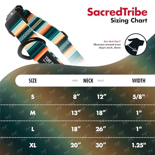 Image of Tuff Pupper Premium Adjustable Dog Collar for Small Boy & Girl Dogs, Stylish Pattern Collars Designed in USA, Quick Release Buckle, SacredTribe Print, Small (0.7 Inch Wide x 8-12 Inch Neck)