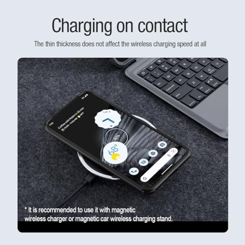 Image of Nillkin Case for Google Pixel 8 (6.2 inch Inch) Super Frosted Shield Pro Magnetic Hard Back Soft Border (PC + TPU) Cover Raised Bezel Camera Protect Black