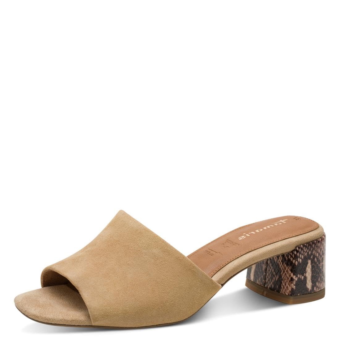 Tamaris Mule femme à talon bloc en cuir beige 39 EU
