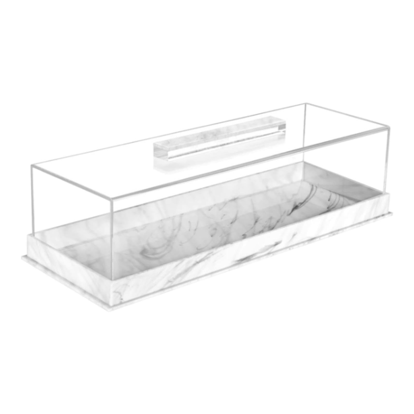 LIXSAZSE Pastry Display Case Bakery Display Case Cake Holder Clear Lid Fantastic Solution Efficiently Showcasing Tasty Offerings Dessert Plate Serving Tray Fruit Platter, White, 35.5x12.7x9cm