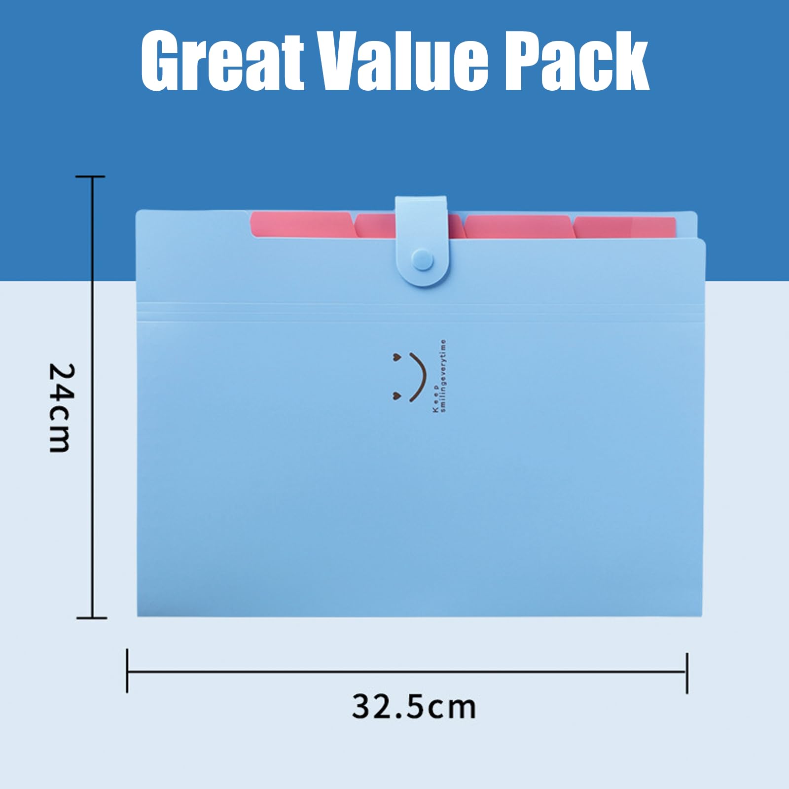 Expanding Folder A4, Expandable File Folder with 5 Compartments