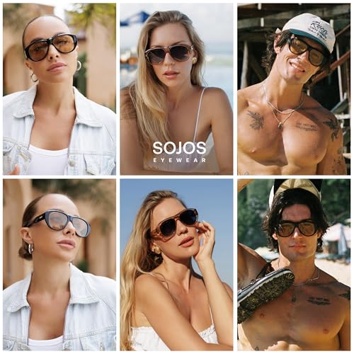 SOJOS Retro Oversized Polarized Aviator Sunglasses for Women Men Vintage 70s Style UV Protection Sunnies SJ23282