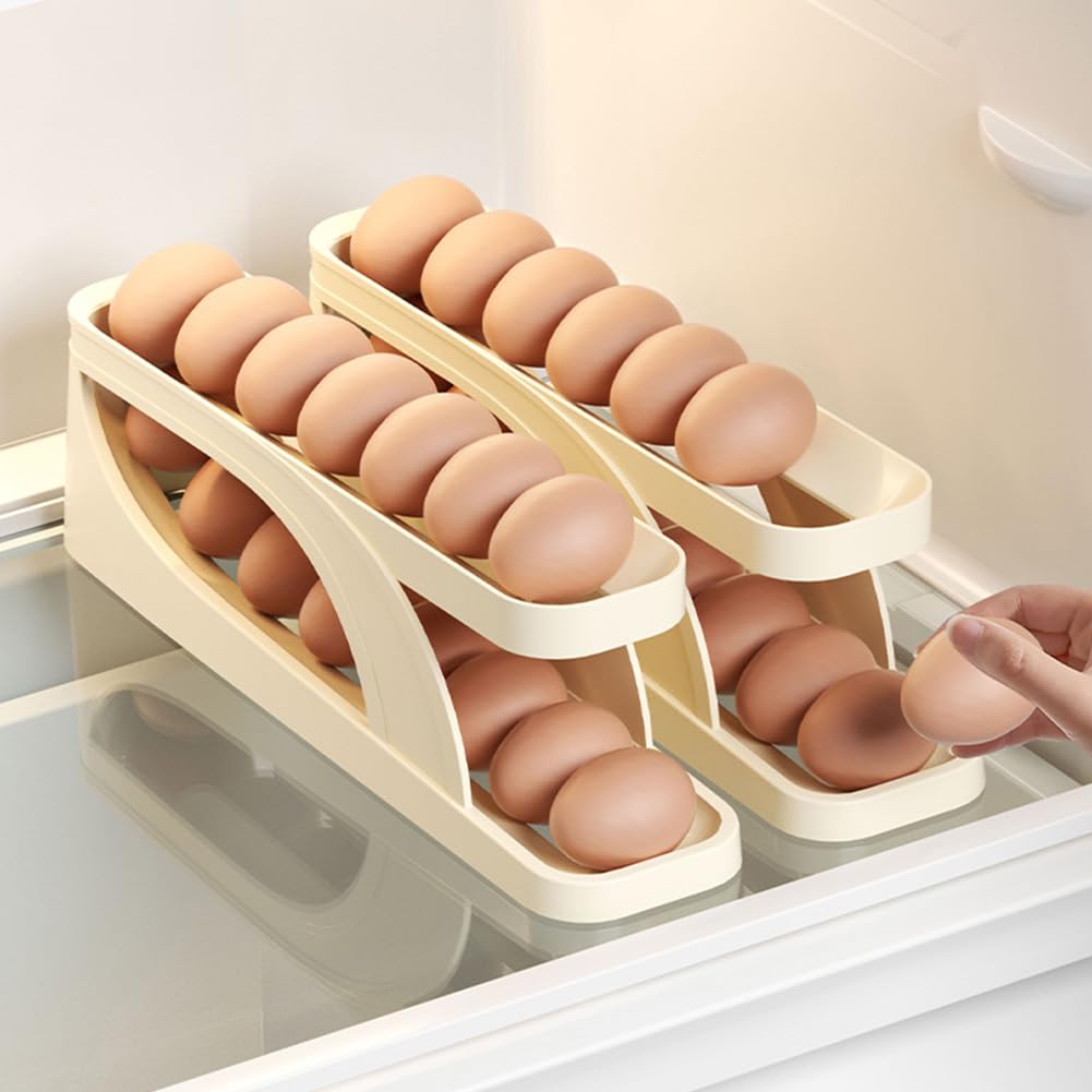 Coquetiers, Distributeur Automatique d'œufs à défilement à Deux Couches, conteneur for réfrigérateur à œufs, Support de Conservation des œufs, Gadgets de Cuisine