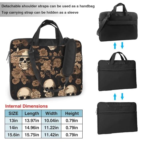 Maletín delgado para laptop con correa y diseño calavera miniatura 3