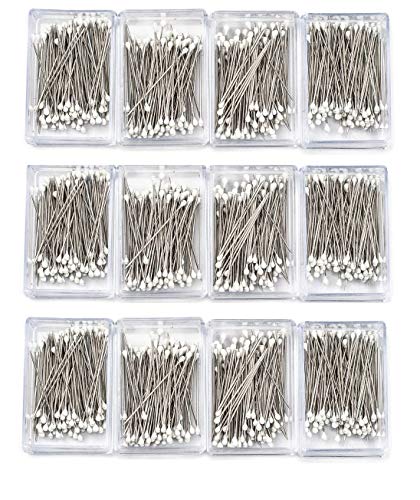 White Decorative Sewing Pins 3cm (Approx 1.20in) Round Manmade Pearl Ball Head Corsage Pin Straight Dressmaking Pins (1)