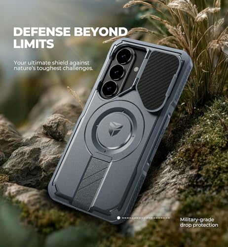 Image of Dexnor for Samsung Galaxy S26 Case with Camera Cover & Adjustable Kickstand & Screen Protector, Compatible with MagSafe, Rugged Shockproof Bumper Cases Magnetic Protective Cover(2026),6.3 inch,Navy Blue