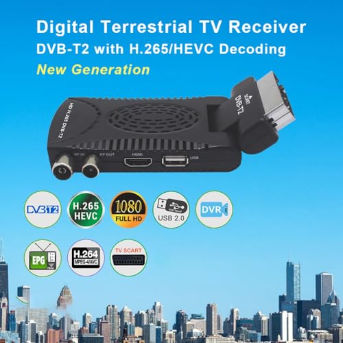 Décodeur DVB-T2 H.265 boîtier TV avec EPG pour une réception TDT HD fluide - 7