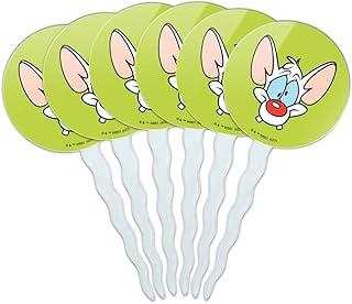Pinky & The Brain Pinky Head Cupcake Picks Toppers Decoration Set of 6