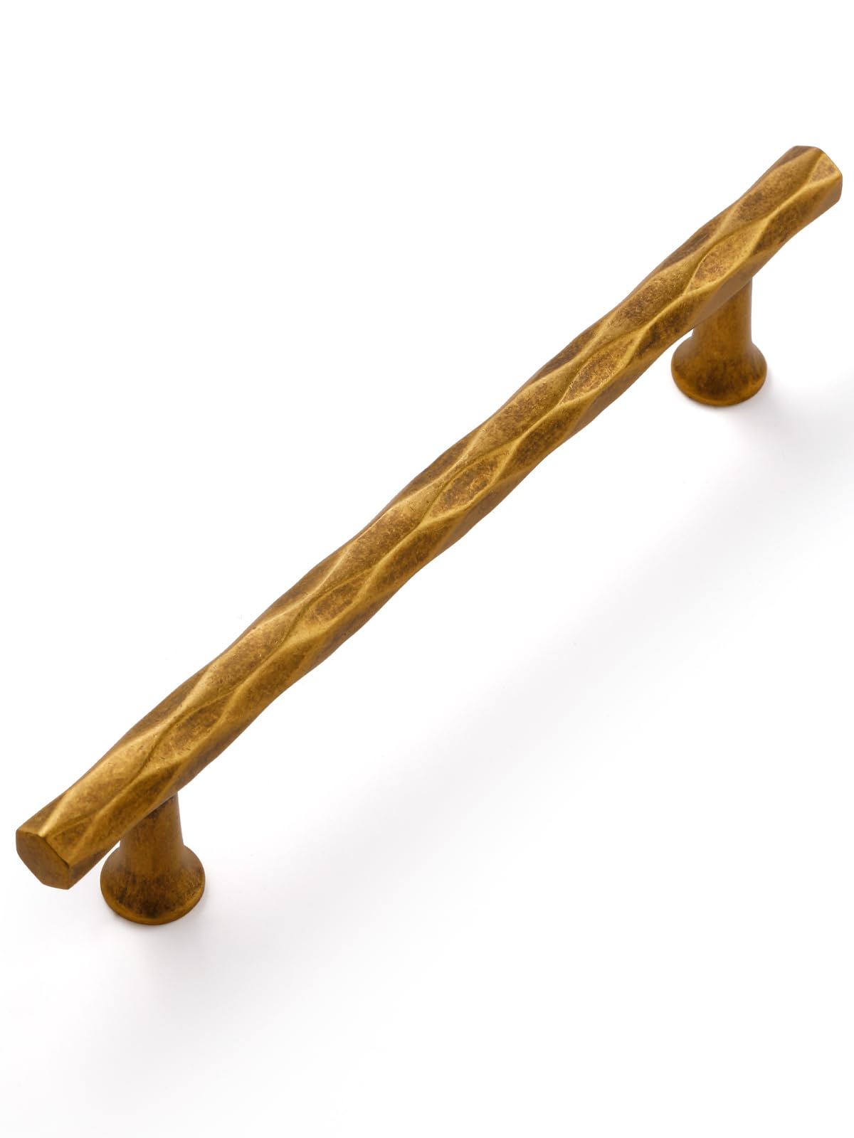 JIASENBAO Antique Brass Cabinet Pulls 5" Hole Center 10 Pack Hammered Vintage Cabinet Handles Decorative Kitchen Drawer Dresser Cupboard Bathroom