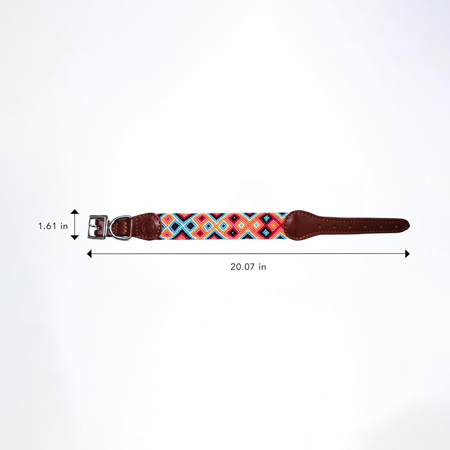 Eternia Premium Leather Dog Collar - Adjustable Handcrafted Collar for Small to Large Dogs (Pink/Orange, M)