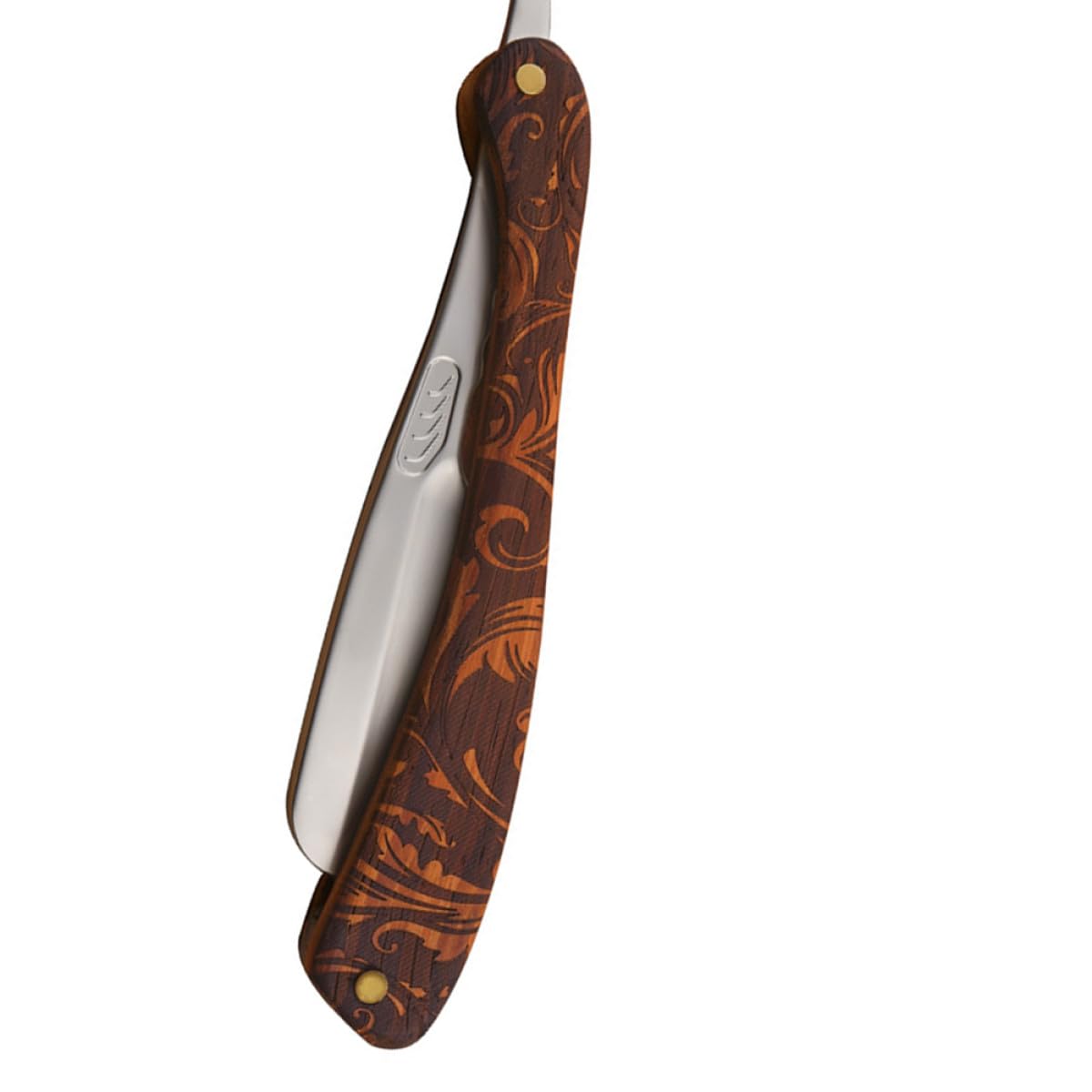 GALPADA Rasoio da Uomo Manico in Legno Marrone in Acciaio Inossidabile Taglio Manuale Preciso e Pelle Liscia Stile Vintage per Uso Professionale e Commerciale