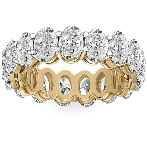 Pompeii 5 1/2CT Oval Diamond Eternity Ring White Yellow Rose Gold or Platinum Lab Grown (F/G,VS1-VS2)4