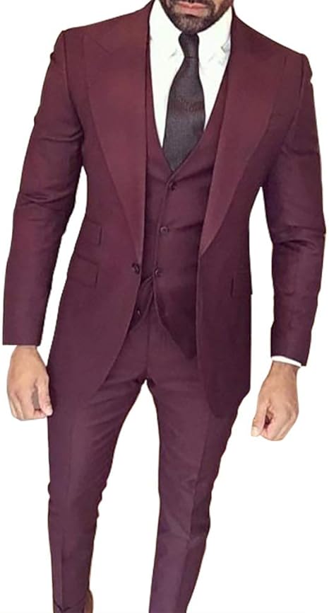 Slim Fit Blazer Pant Vest Suit