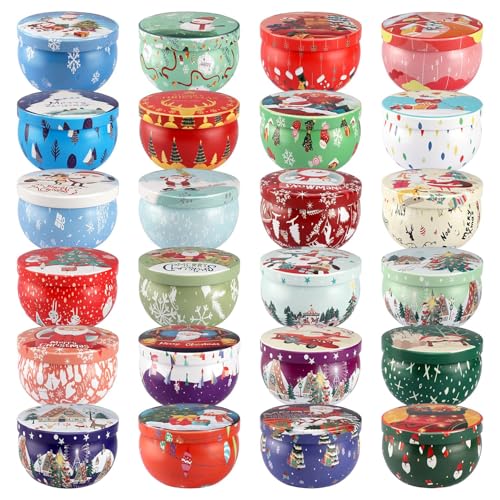Image of 24 Packs Christmas Scented Candles Gift- Aromatherapy Candle-2.5oz Soy Wax-Long Lasting Burn time, Christmas,Advent, Thanksgiving Gifts, Home Decor