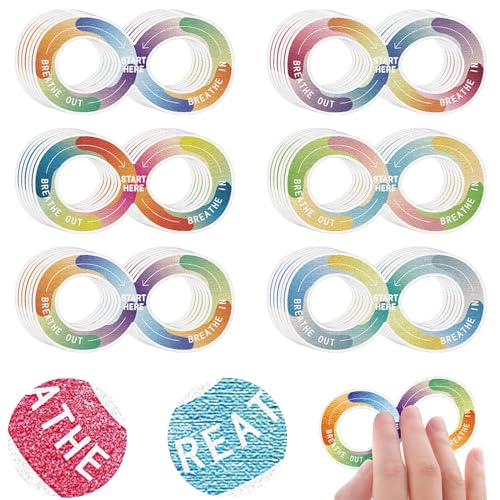 Geyee 36 Pcs Anxiety Sensory Stickers Breathing Stripe, Figure Eight Shape