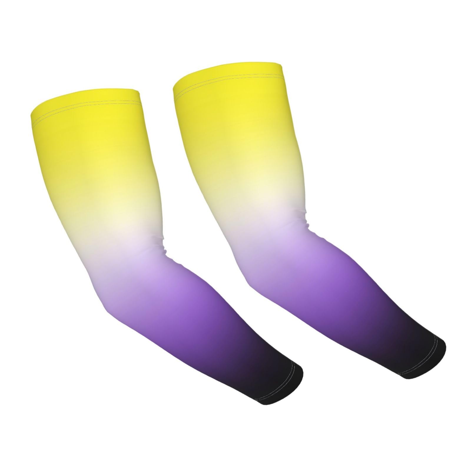 CVFGHJOKC Non Binary Pride Flag Cooling Arm Sleeves For Men & Women Sunscreen Arm Cover With Thumb Holes For Gardening Outdoors Sports Workouts