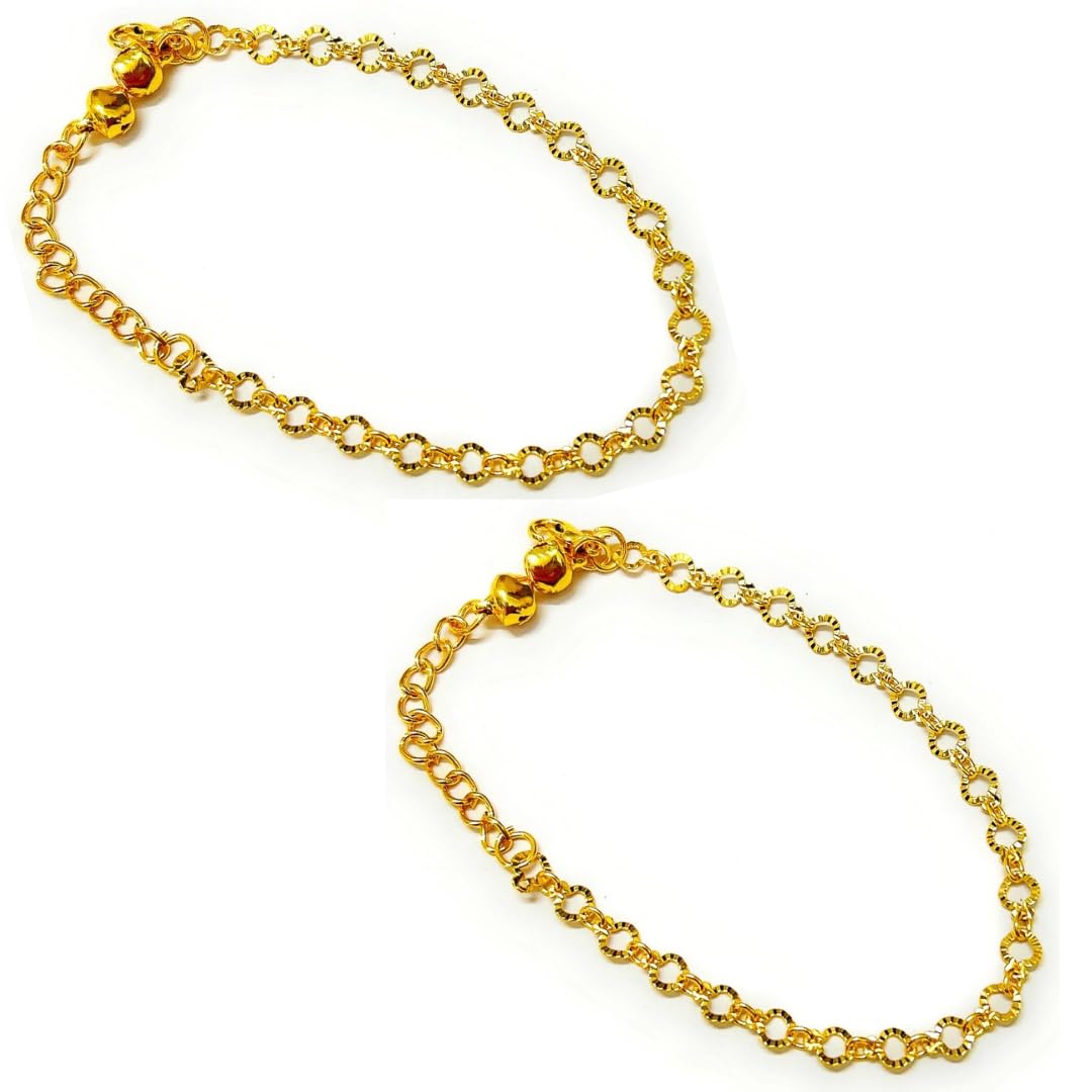 SMARNN Gold Plated (0-12 years) Adjustable Anklets Payal Pajeb for Baby/Girl/Boy/Kids/Unisex (B0DBG947SZ) Amazon Price History, Amazon Price Tracker