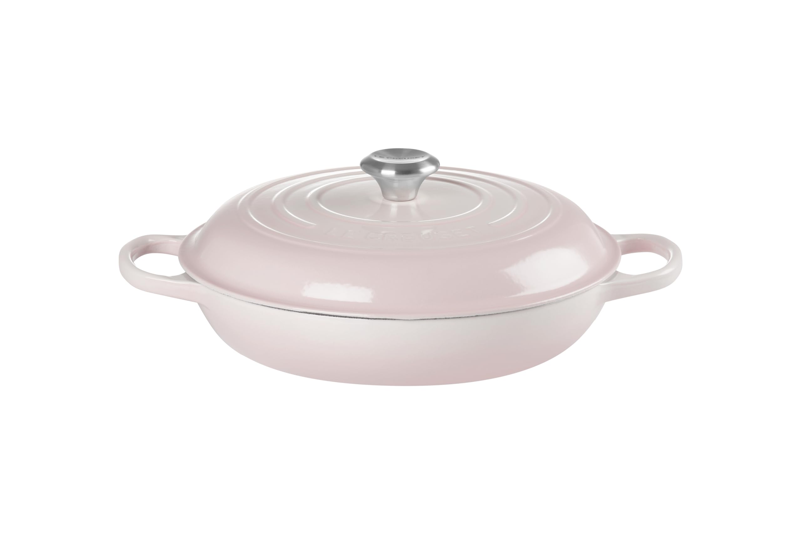Le Creuset Signature 21180307774430 Casserole ronde en fonte Ø 30 cm 3,5 l Compatible tous feux dont induction 5,555 kg Shell Rose
