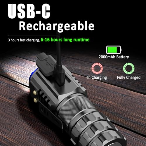 Xtauto XT00627 Portable Led Mini Flashlight, Rechargeable Edc Small Pocket Flashlight 6 Lighting Modes W/Magnet Clip Waterproof thumb #4