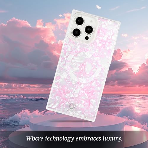 Image of COCOMII Rectangle for iPhone 14 Pro Max Case, Hot Pink Opal
