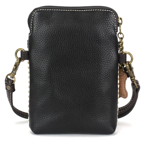 Image of CHALA Dog Collection Cell Phone Crossbody Purse-Women PU Leather /Canvas Multicolor Handbag with Adjustable Strap