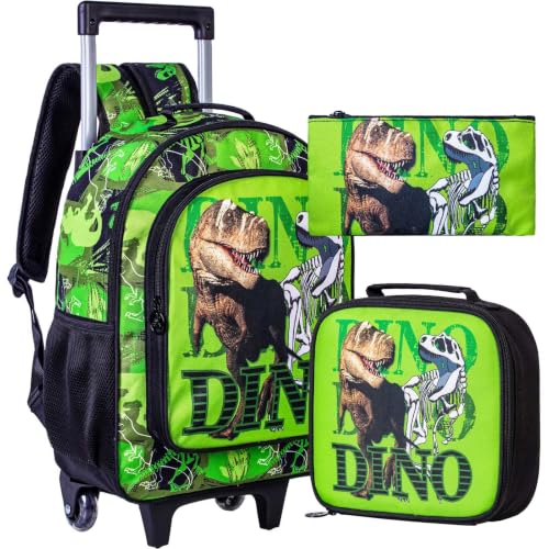 Image of CCJPX Rolling Backpack for Boys, Kids Roller School Bag with Wheels Toddler Wheeled Bookbag Elementary