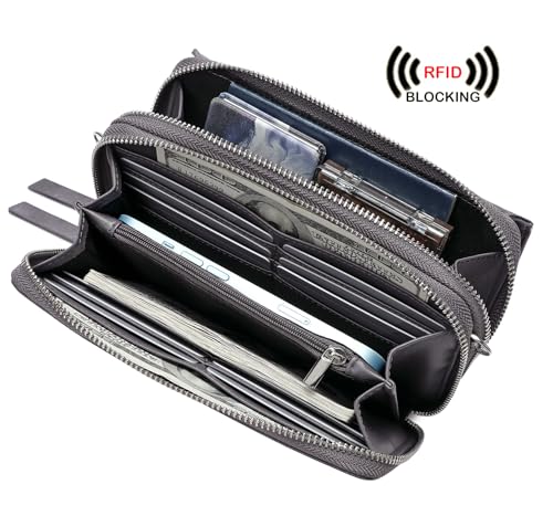 Image of Lanyani RFID Crossbody Wallet Wristlet Purse with Phone Pocket For Women Vegan Leather