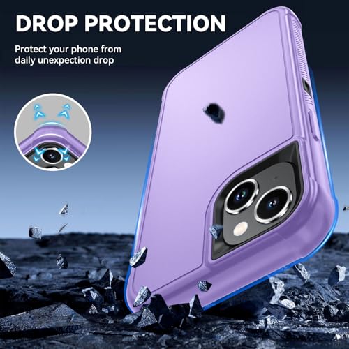 Image of SunStory Compatible with iPhone 14 Plus Case with HD Screen Protector, 3-Layer Heavy Duty Full-Body Cover,3 in 1 Hybrid Protective Case for iPhone 14 Plus 6.7 inch,Violet