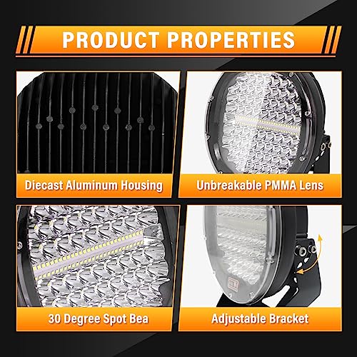 Faro de trabajo LED PICAA 294W luz potente para tractor en agricultura nocturna y rutas 4x4 4