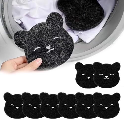 URYVAIW Lot de 8 Boules Anti-Poils Lave-Linge, Épurateur de Poils d'Animaux Réutilisable, Capteur de Peluches pour Machine à Laver et Sèche-Linge...