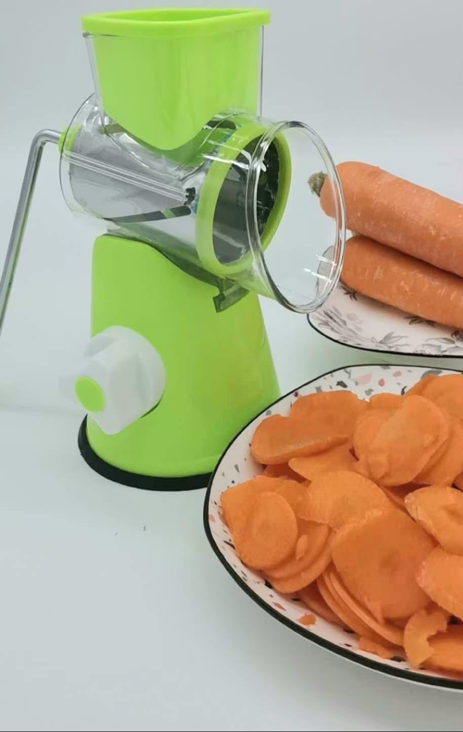 ARTC Manual Tabletop Drum Cheese Grater, 3 In 1 Rotary Shredder Slicer Grinder For Cucumber Nut Potato Carrot Cheese, Vegetable Salad Shooter