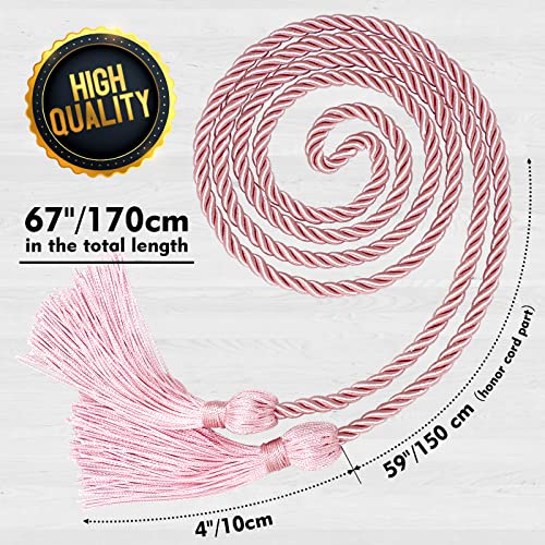 Image of Graduation Honor Cord Pink Yarn Honor Cord with Tassel 67 inch Long for Graduation Ceremony