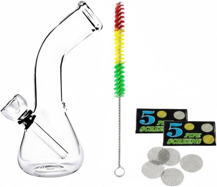 Outontrip 6 Inch Conical Transparent Clear Bong with Cleaner