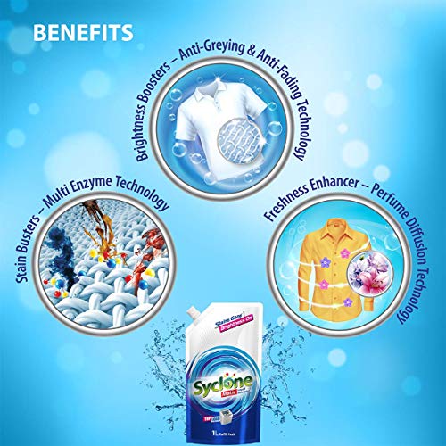 Image of Syclone Matic Top Load Detergent Liquid Refill Pouch-1 Litre