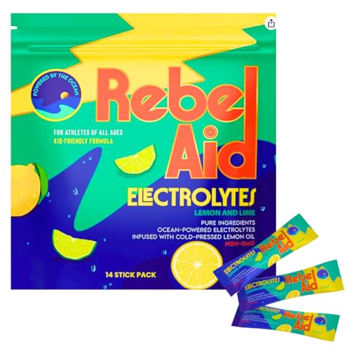 Rebel Aid Lemon/Lime Electrolyte Powder – Clean Hydration for Kids & Teens, Natural Minerals, Non...