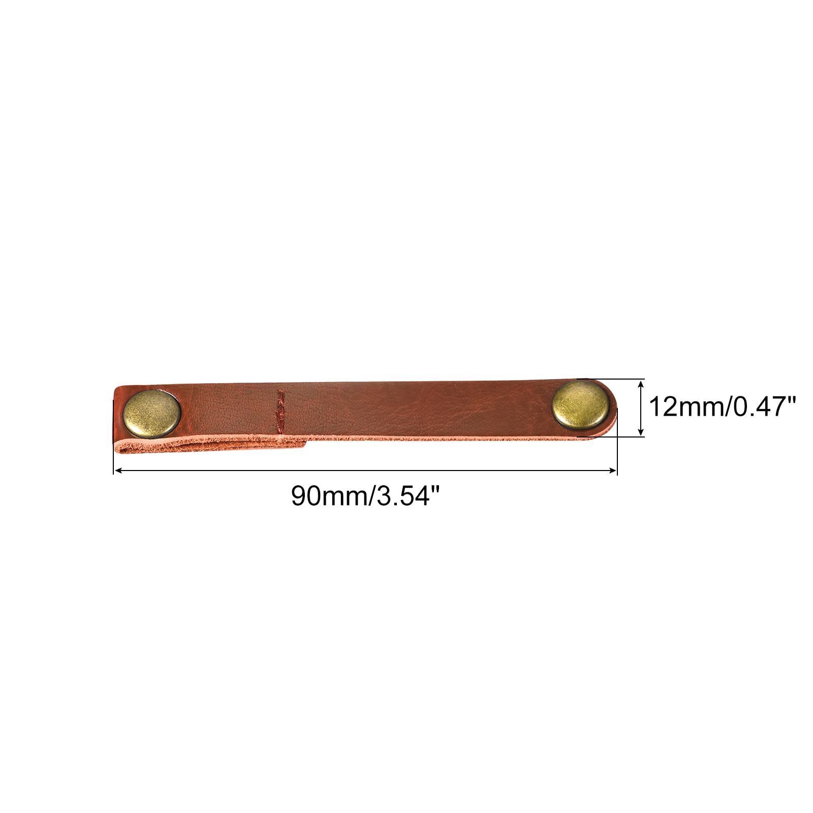 MECCANIXITY Pack of 15 Leather Cable Straps Cord Organizer 90x12mm Portable Cable Leather Clips Light Brown Earphone Cord Management for Cable, Wire