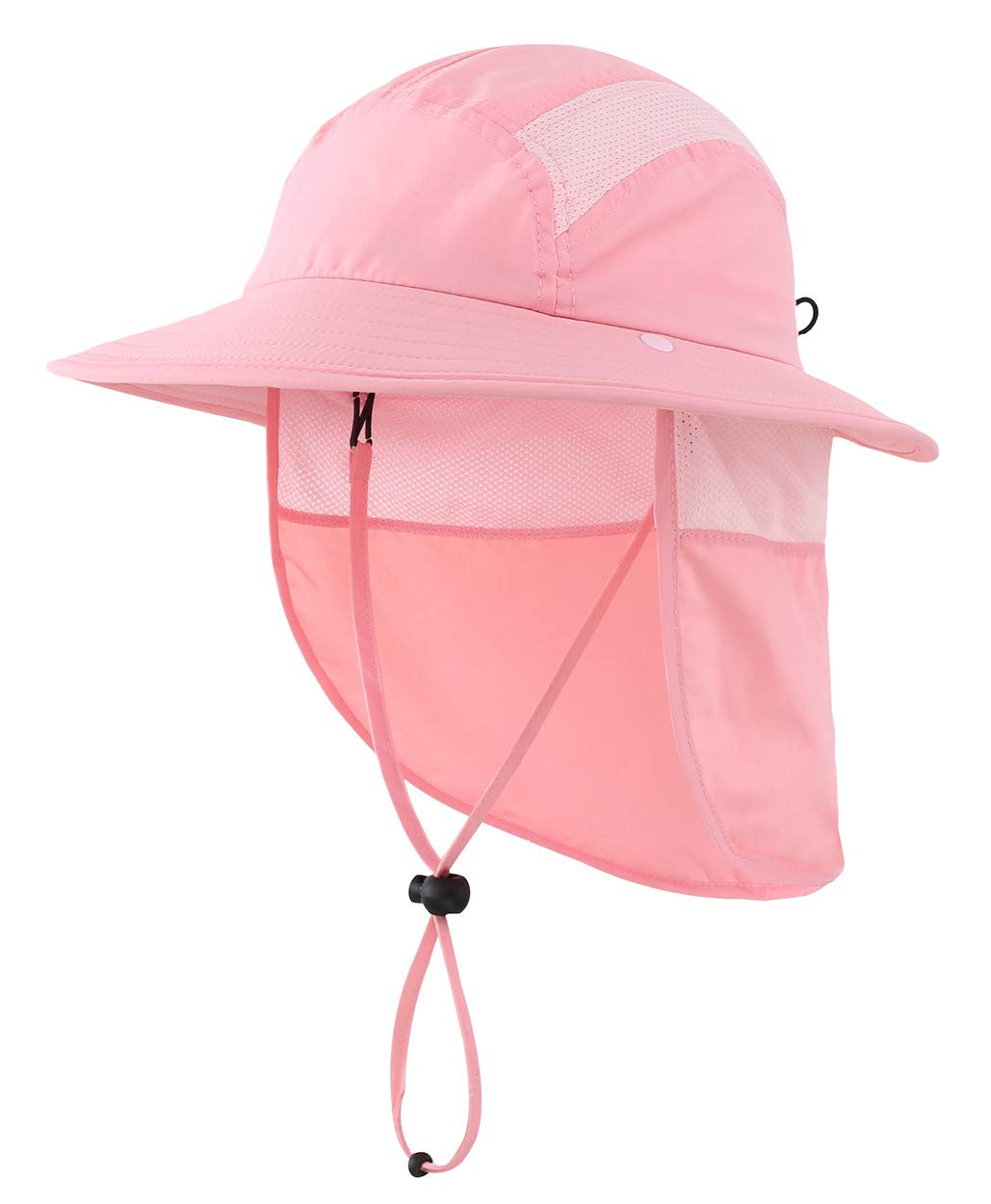 Magracy Boys Pink Kids Outdoor Upf50+ Bucket Sun Hat With Neck Flap Wide Brim Sun Protection Hat